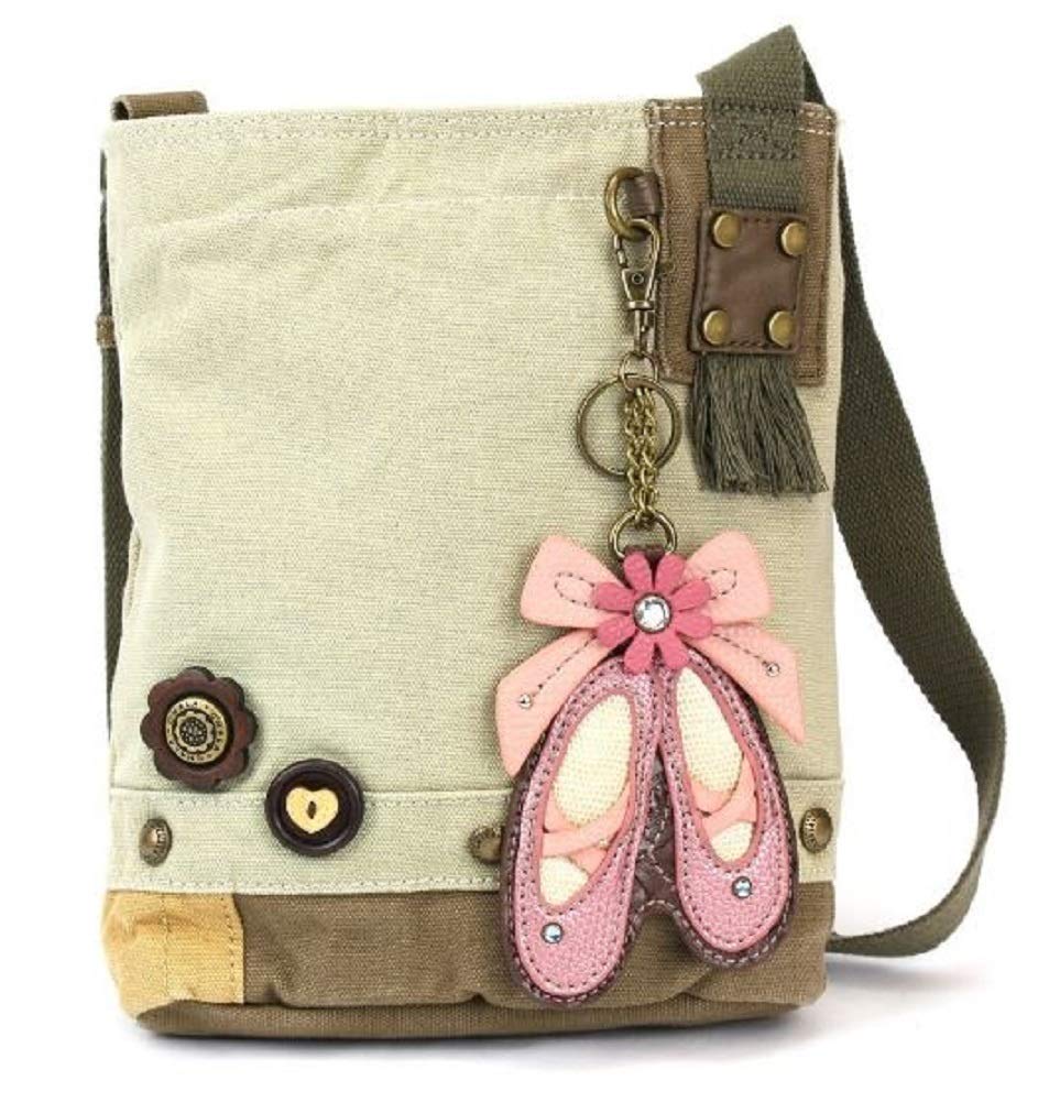 CHALA Patch Cross-Body Women Handbag, Canvas Messenger Bag Olive, Metal Charming Cross - Oliv, Medium — view 13