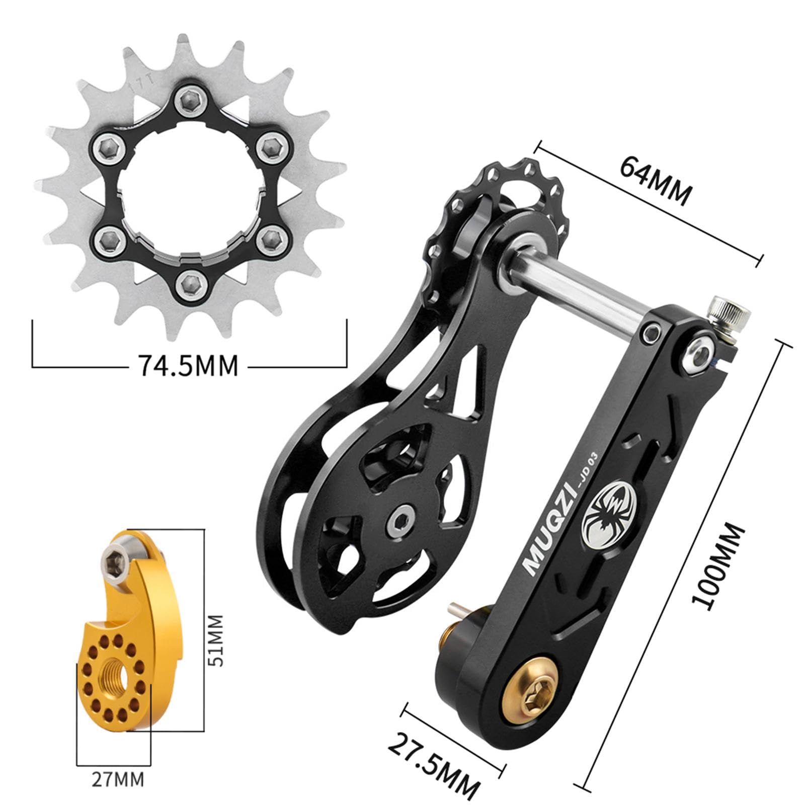 harayaa Kit di Conversione Completo per Mountain Bike, con Chiave, Lega di Alluminio, Kit di Riparazione Cassetta, Regolatore di Coppia, Tenditori
