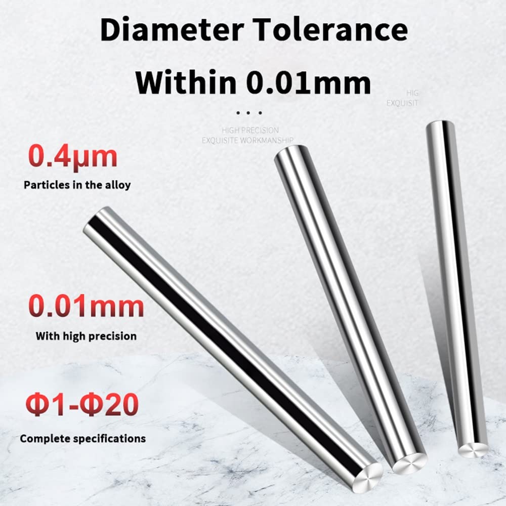 Varilla Redonda De Acero De Tungsteno, Desgaste Súper Resistente, Dimensión De Alta Precisión, Mecanizado CNC, Varilla De Carburo De Dedal, Barra De Acero De Tungsteno, 1 Pieza(D8X100)