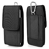 Kingsource iPhone 8 iPhone 7 6 6S 4.7 inches holster--Heavy Duty Rugged Nylon Canvas Protective Carrying Cell Phone Case Pouch (with Metal hook) Will only fit with a skin silicone case on