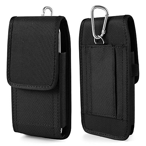 Kingsource Black Heavy Duty Rugged Nylon Vertical Holster Pouch Compatible for iPhone 8 iPhone 7 6 6S 4.7 inche
