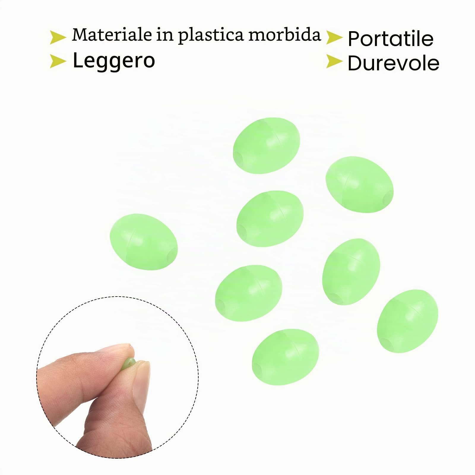 PATIKIL Perline luminose da pesca, in plastica morbida, strumento per la pesca delle uova