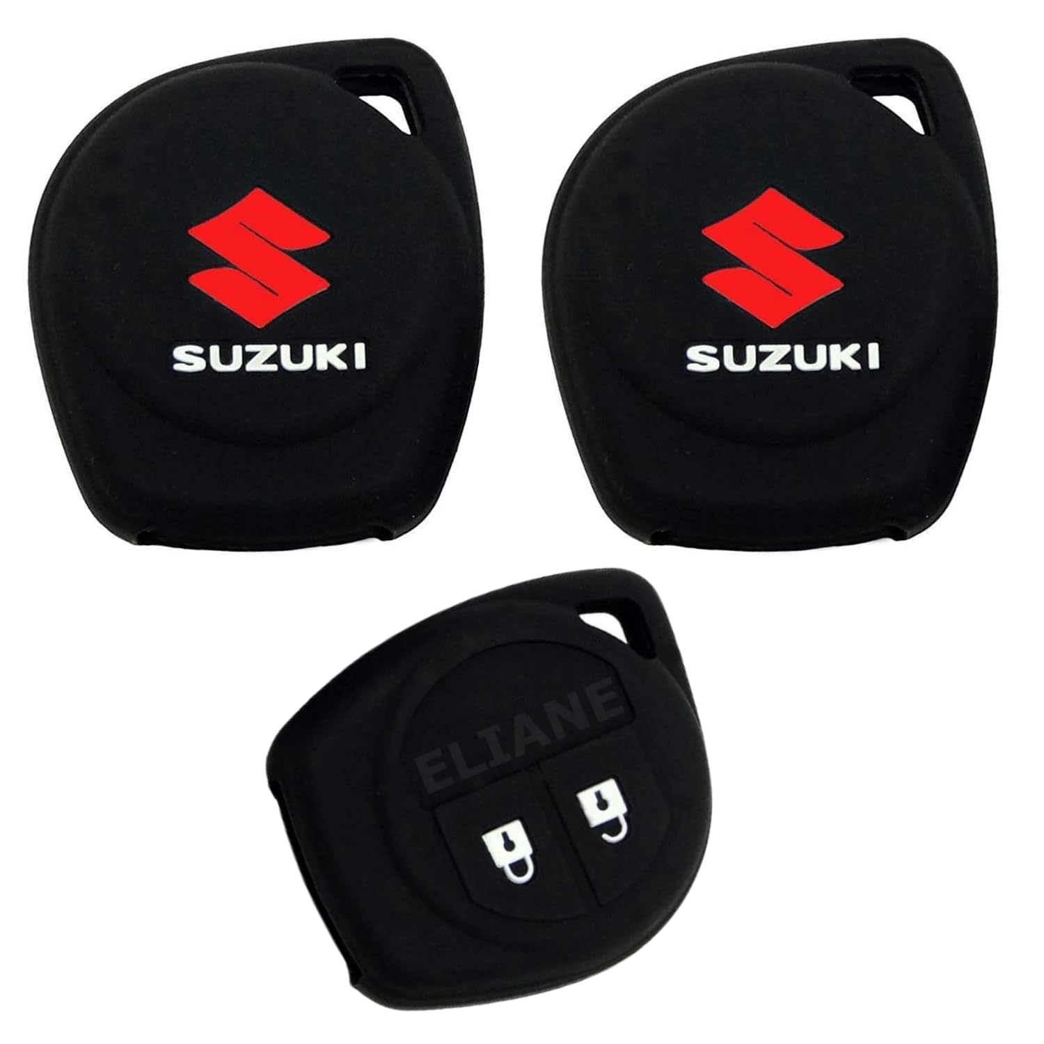 Eliane Silicone Car Key Cover 2 Button Compatible with Maruti Suzuki Baleno Grand Vitara XL6 Swift Brezza Ertiga Dzire Celerio Ciaz SX4 Ignis S Presso S Cross Fronx Alto Ritz (Black-2Pcs)-image-18