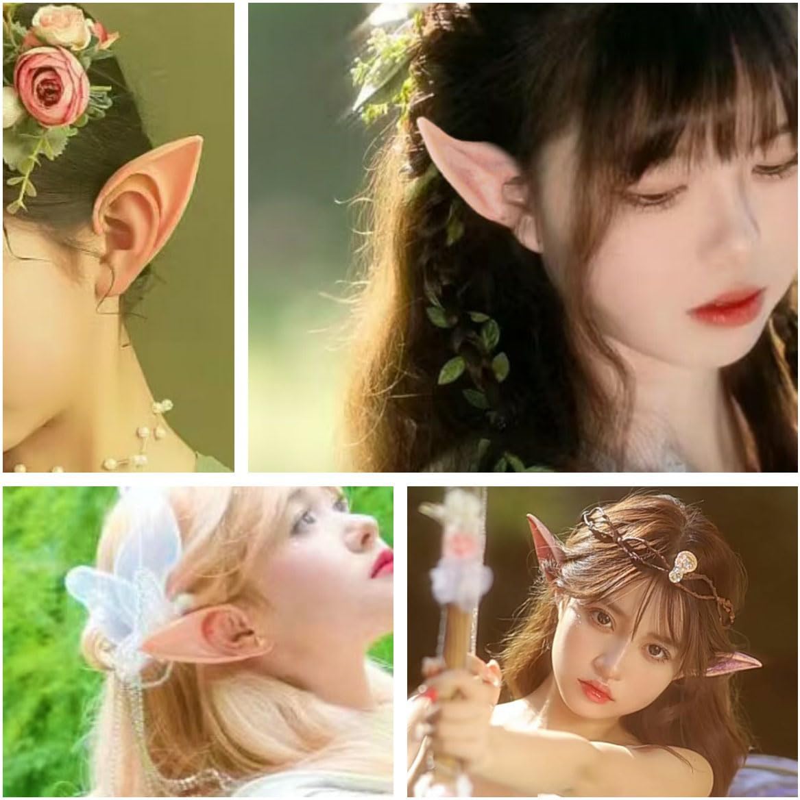 9 Pairs 3 Styles Cosplay Fairy Pixie Elf Ears Soft Fairy Ears for Cosplay Halloween Party Festival Costume - Image 4