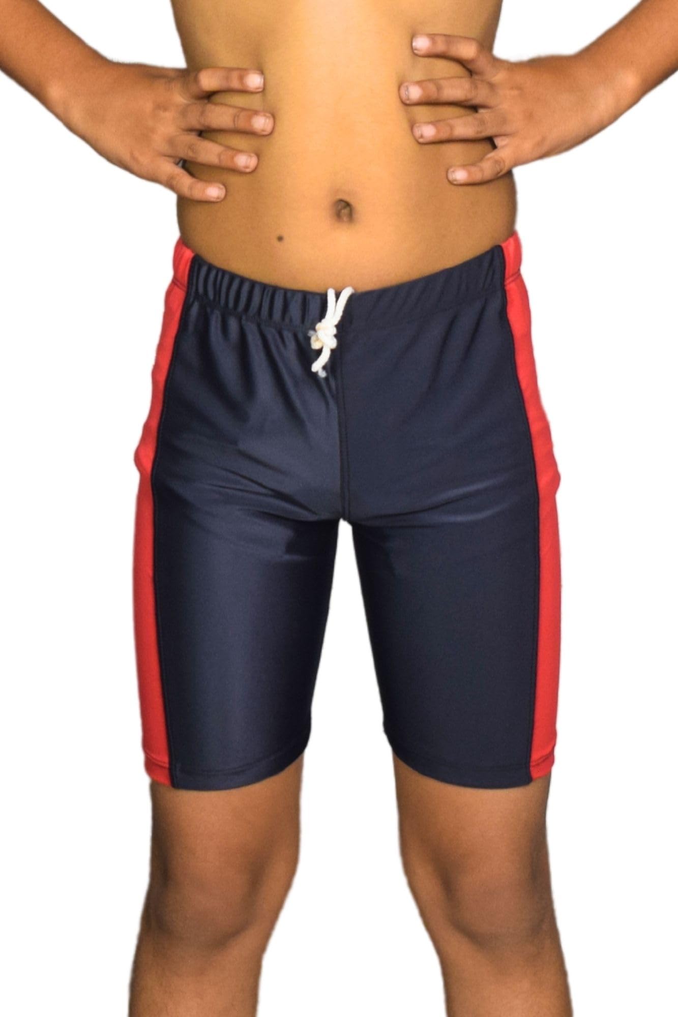 aqua holic Spandex Men's Swimming Shorts Solid Regular Fit | Stylish & Comfortable, Attractive Design, Multi-Purpose, Long-Lasting | Ideal for Casual Outings - Blue & Red-picture-19