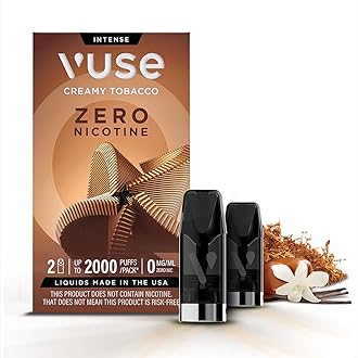 Creamy Tobacco Extra Intense Flavour Pods, Pack of 2, 2ml, Puff Activated, up to 2000* Puffs per Pack, Compatible with Vuse Pro and GO RELOAD Devices, 0mg Strength, Nicotine-Free Vaping**