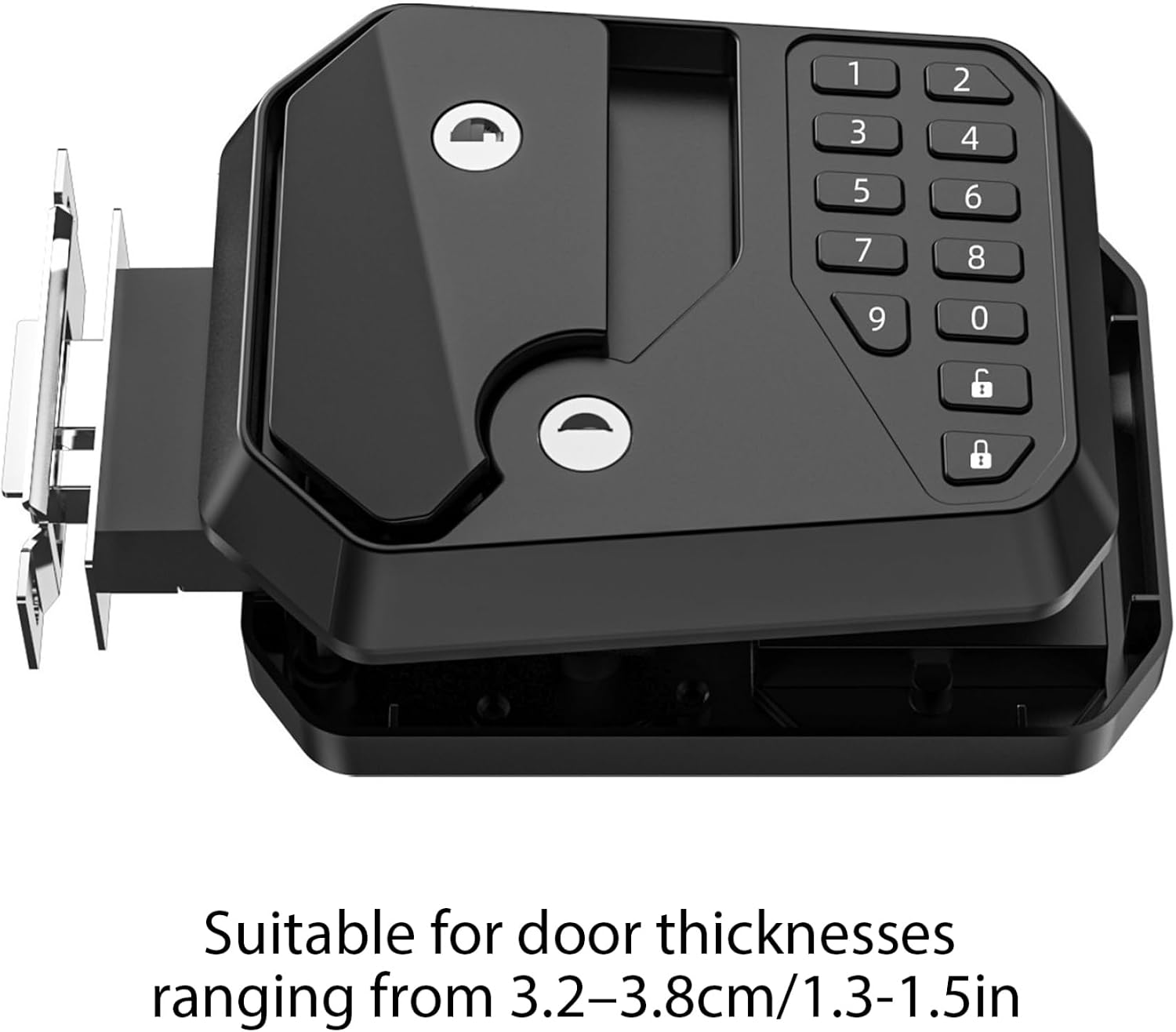 Rv Door Lock Keyless Entry, Rv Door Lock Keyless Entry with Handle, 3 Unlock Modes, Ip65 Waterproof - Black
