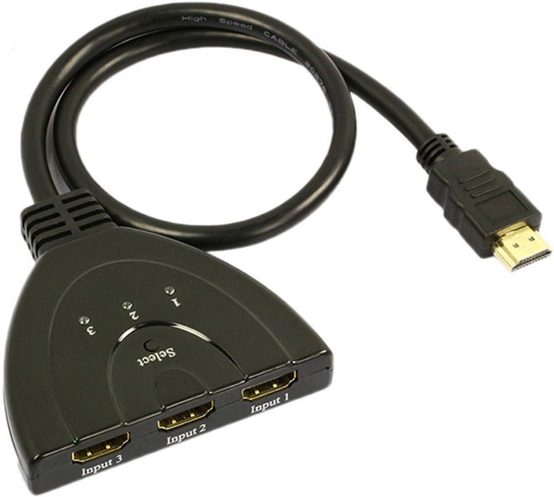 SYSTECH 3 Port Auto HDMI Switch Switcher Splitter Hub Box