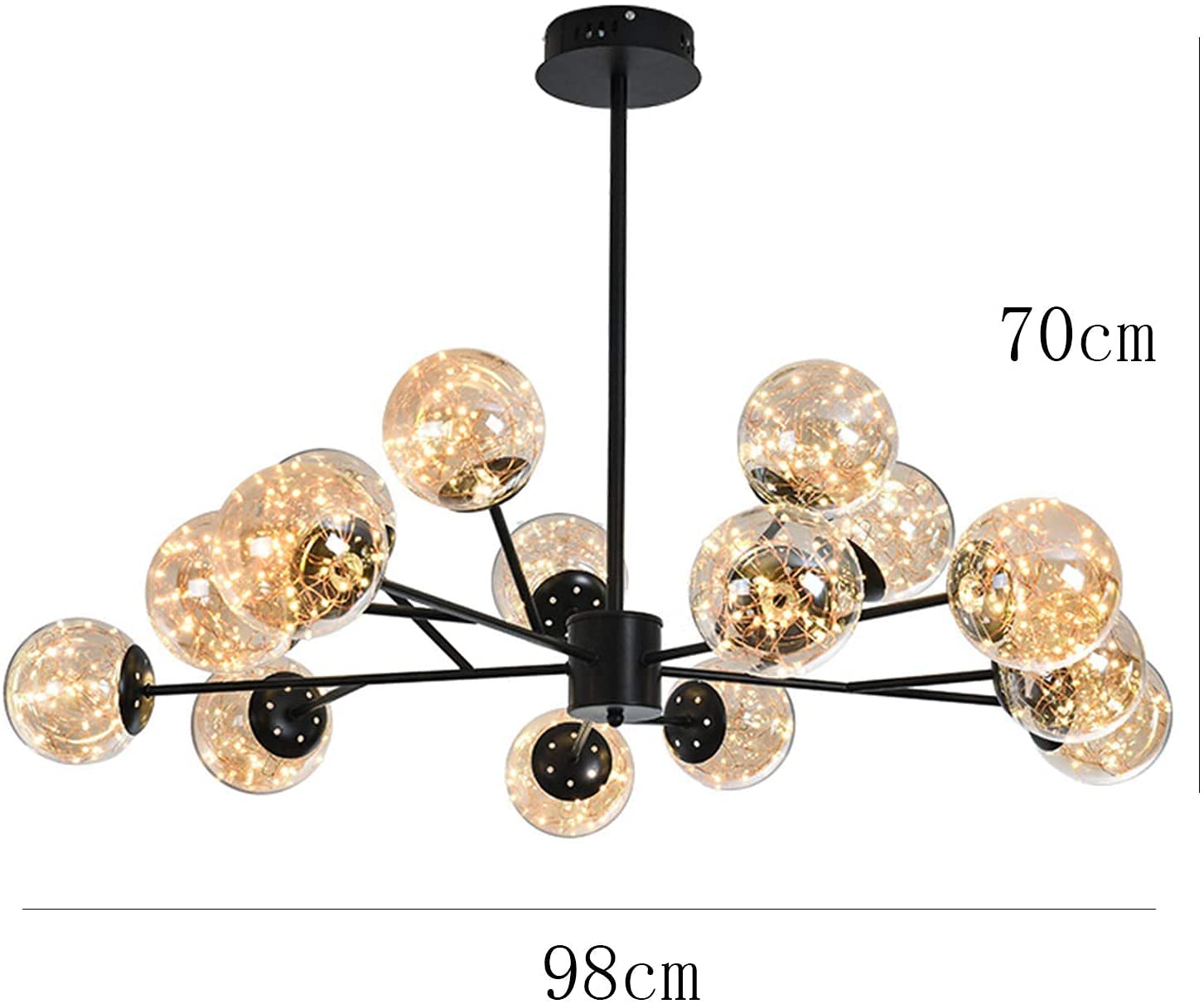 Nowoczesna lampa wisząca LED z możliwością ściemniania, czarna lampa sufitowa, współczesny żyrandol do jadalni, salonu, sypialni, przedpokoju, restauracji - trzykolorowa zmienność