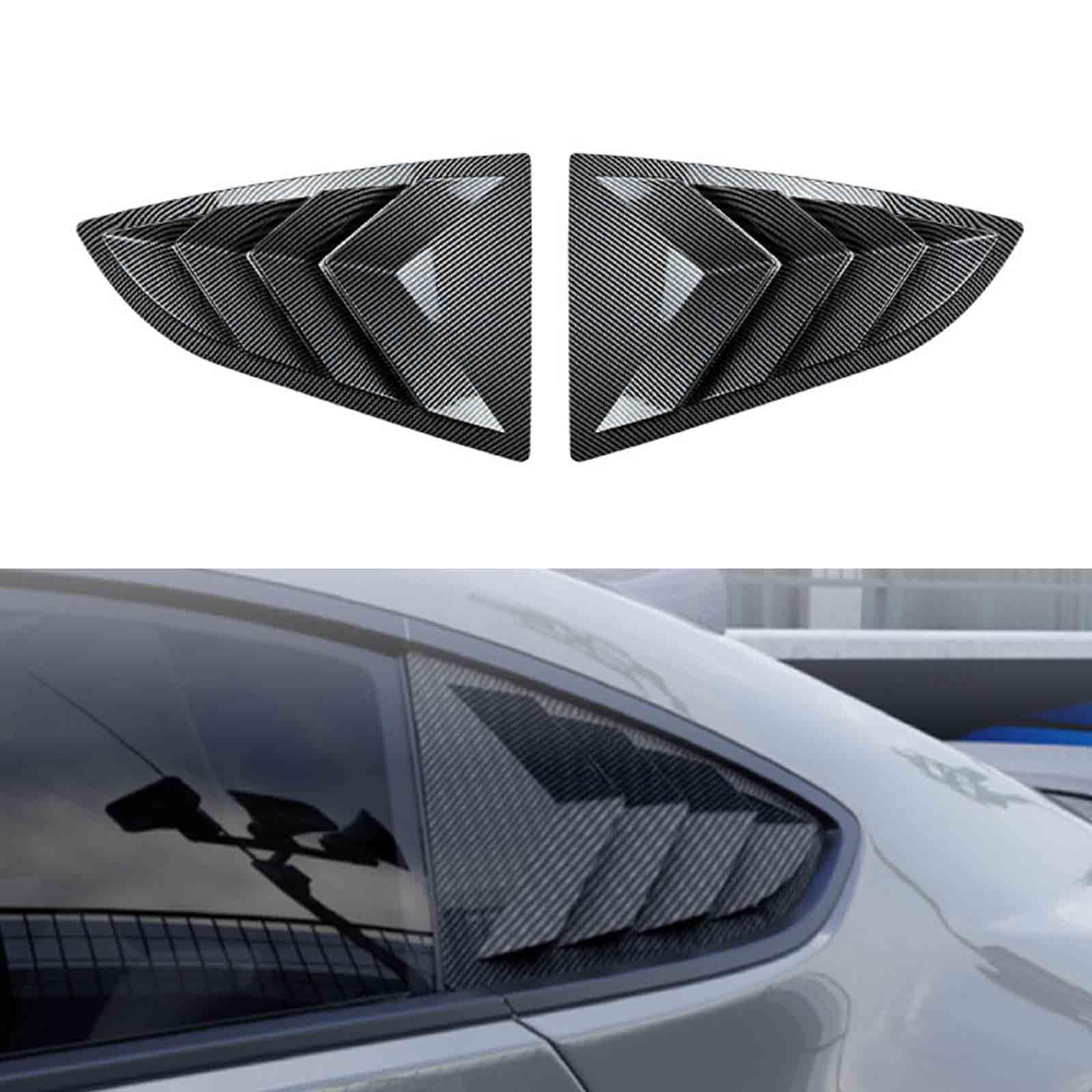 YPFYBHD Rear Window Louver Shutter, Compatible with Subaru BRZ 2022+, 2Pcs Triangle Blinds, Side Vent Panel Decoration Cover, Carbon Fiber Look