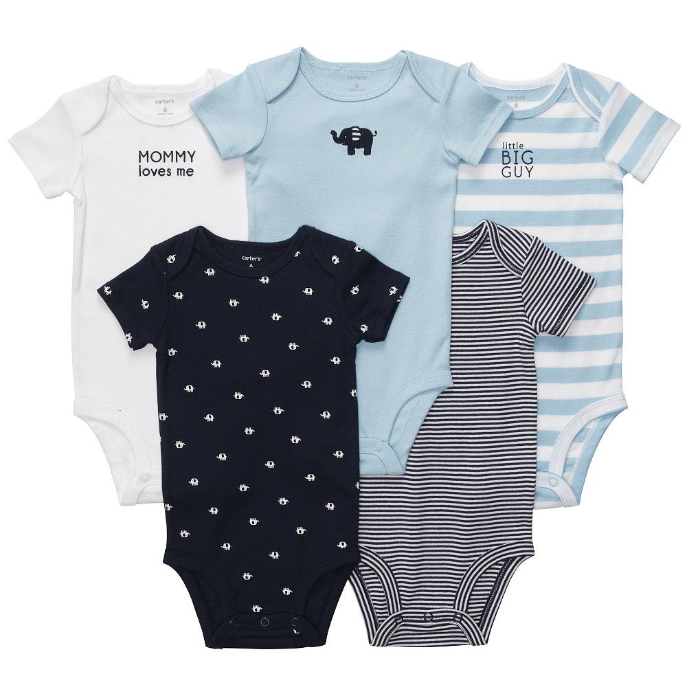 Carter's Baby Boys' 5-Pack Short-Sleeve Bodysuits