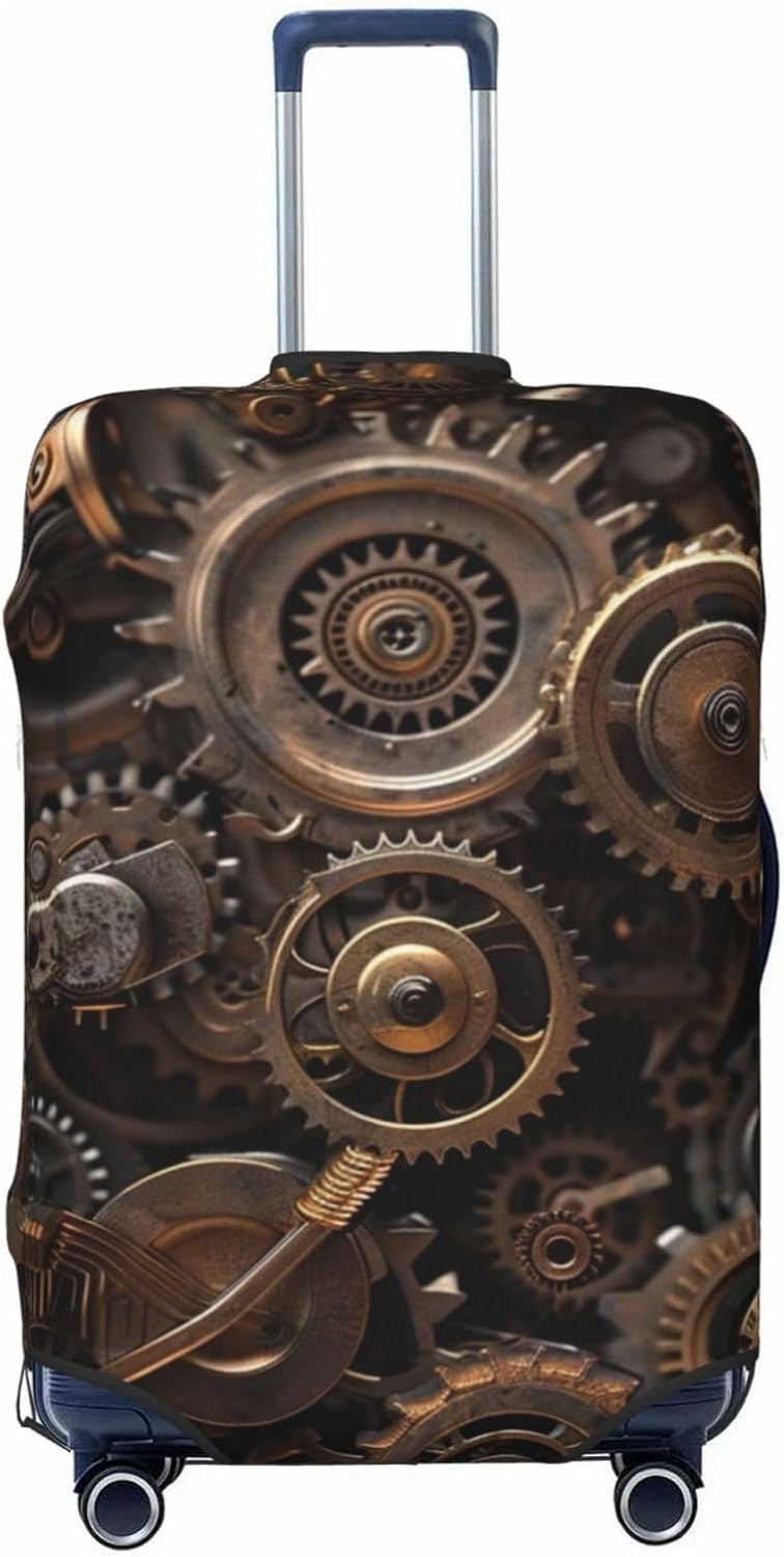 ZSUUGJ Cool Steampunk Gears Travel Luggage Covers For Suitcase Elastic Suitcase Protector Anti-Scratch Spandex Baggage Covers Fits 18-32 Inch Luggage, Black, X-Large ZSUUGJ Cool Steampunk Gears Travel Luggage Covers For Suitcase Elastic Suitcase Protector Anti-Scratch Spandex Baggage Covers Fits 18-32 Inch Luggage, Black, X-Large