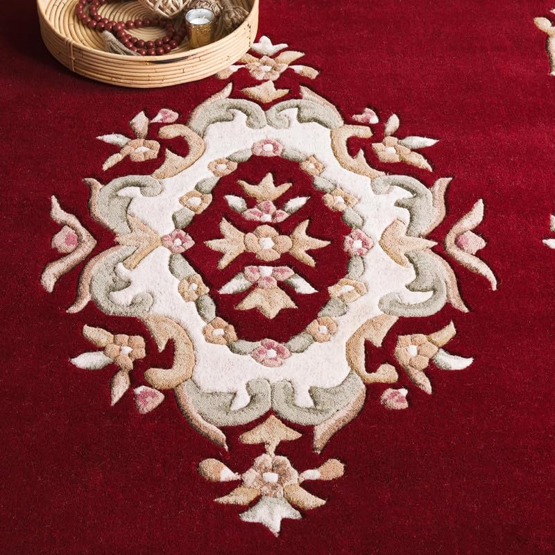 Tapete artesanal Royal Aubusson de lana, 6x9 pies miniatura 5