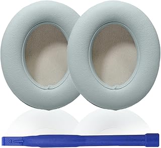 Aiivioll Replacement Earpads Ear Cushions Pads Muffs Compatible with Beats by Dr.Dre Studio 2 Studio 3 B0500 B0501 Wired Wireless Over-Ear Headphones (Crystal blue)