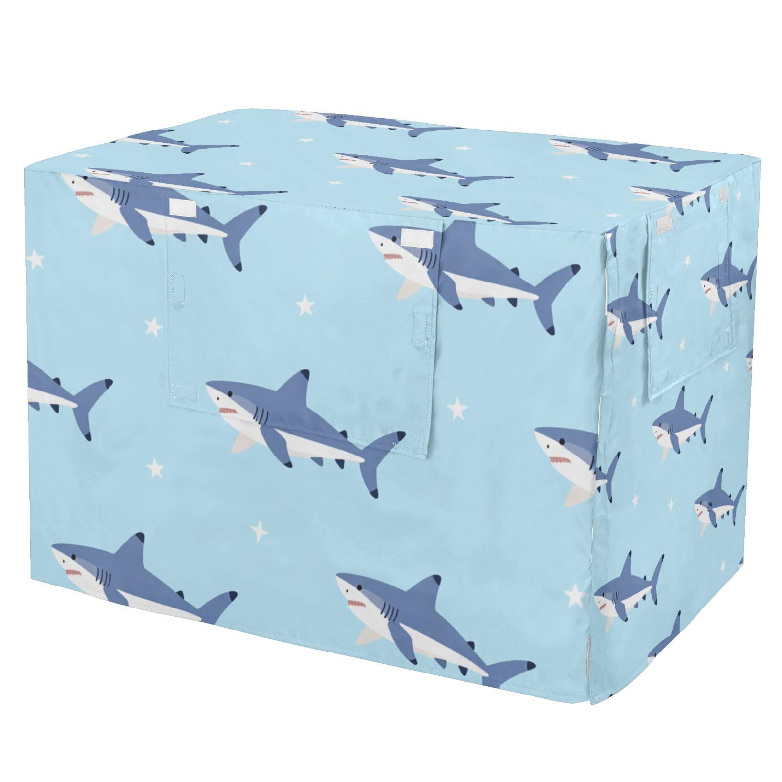 Housse de cage pour chien d'intérieur au design moderne Blue Ocean Wave pour salon