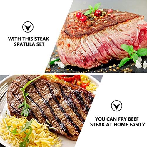 Cabilock 3pcs Stainless Steel Pancake Spatula Set Steak Spatulas Burger Turner Steak Turner Griddle Scraper Metal Cooking Spatulas Tools