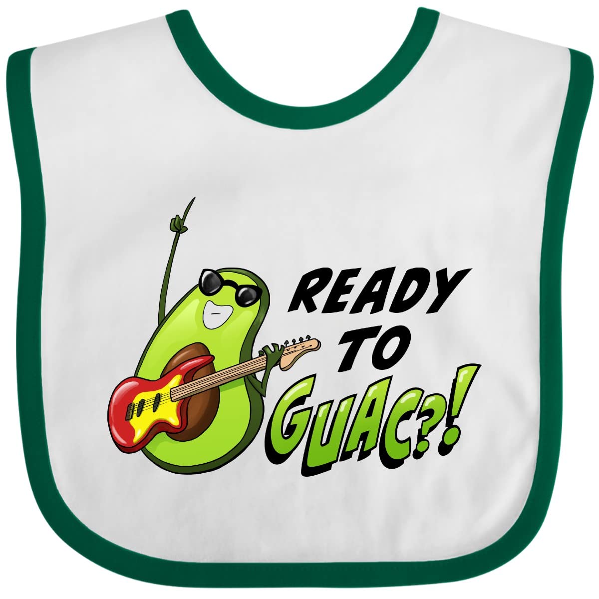 inktastic Ready To Guac with Avocado Playing Guitar Baby Bib