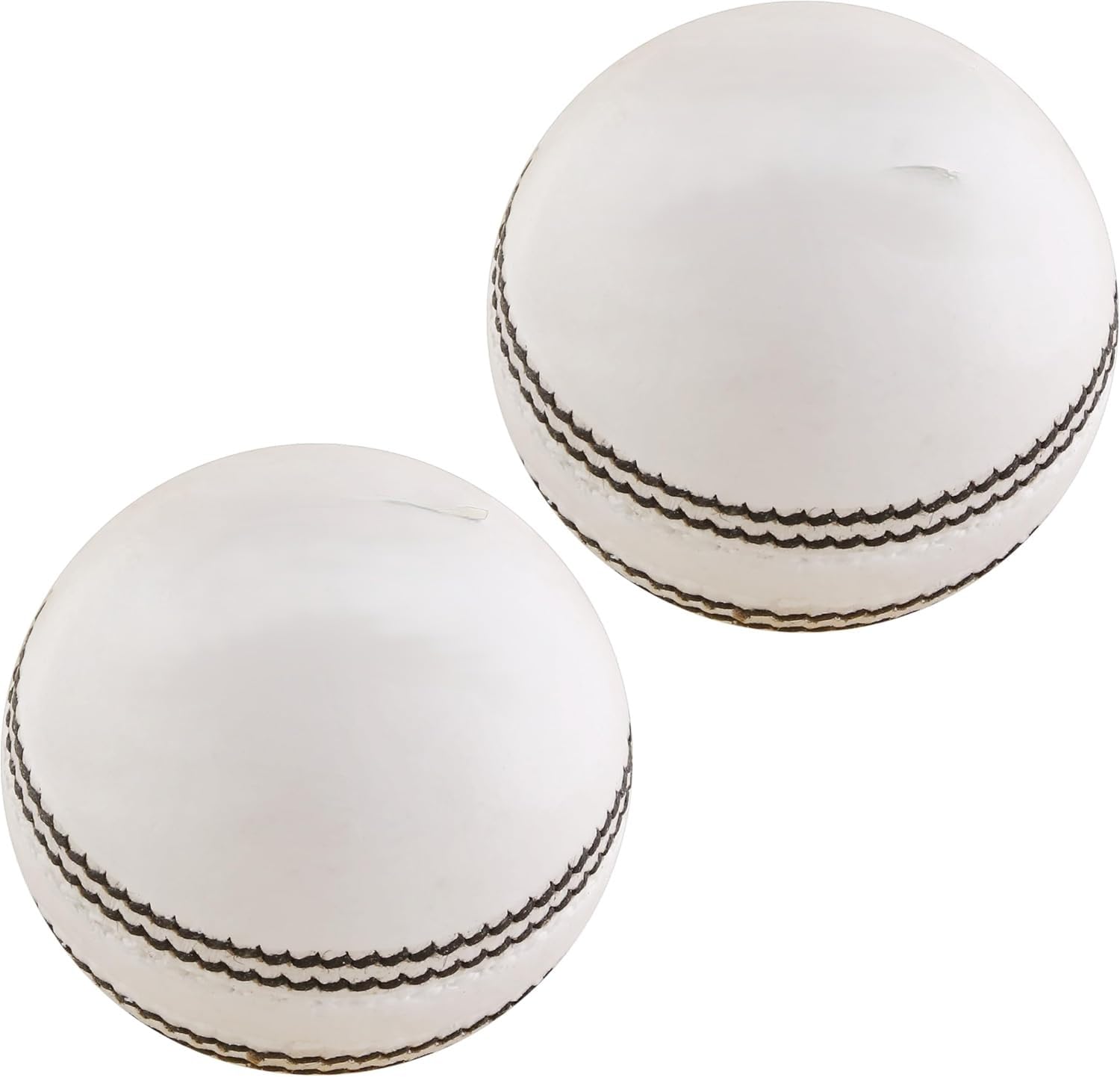 White Leather Cricket Ball, Senior Size, Hand-Stitched, Practice Grade A, 2 Part Cricket Ball Indoor Outdoor Training-image-0