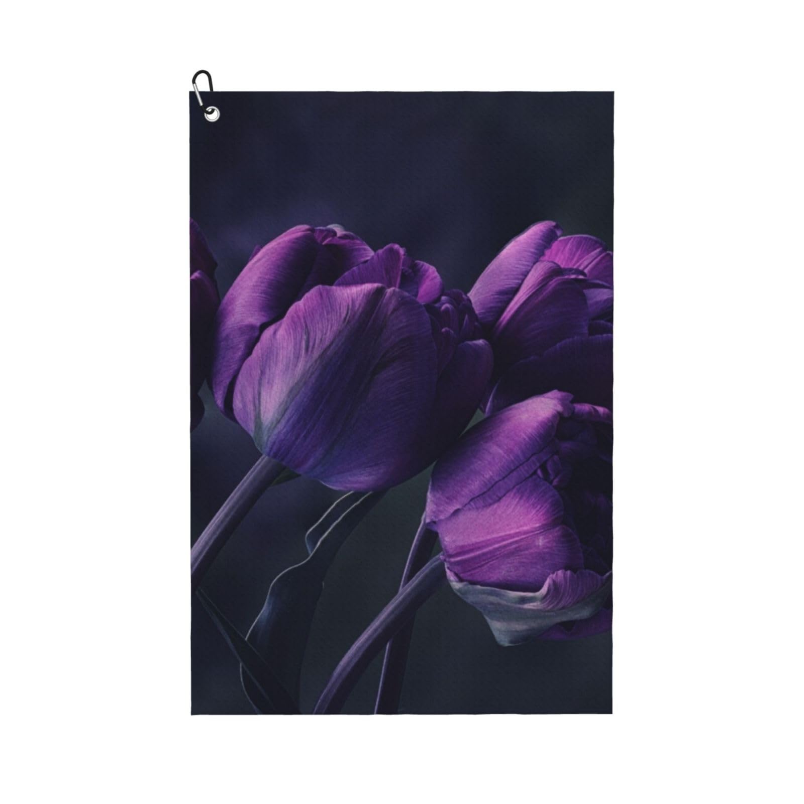 Hnnkloy Purple Flowers Background, 16x24 in Portable Waffle Golf Towels with Carabiner Clip for Golf Bag