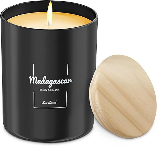 Velas perfumadas de vainilla y coco (Madagascar), velas de soja natural, regalos para mujeres y hombres, vertidas a mano, vela de aceite esencial