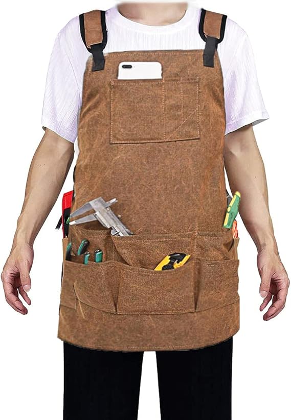 XHSP Woodworking Aprons for Men with 9 Tool Pockets Durable