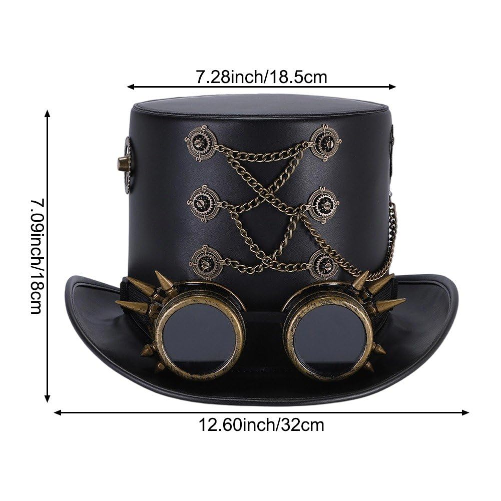 Sombrero De Copa Steampunk Unisex, Sombrero para Disfraz De Halloween, Accesorios Vintage para Fiestas Temáticas, Fiestas De Cosplay Y Reuniones.