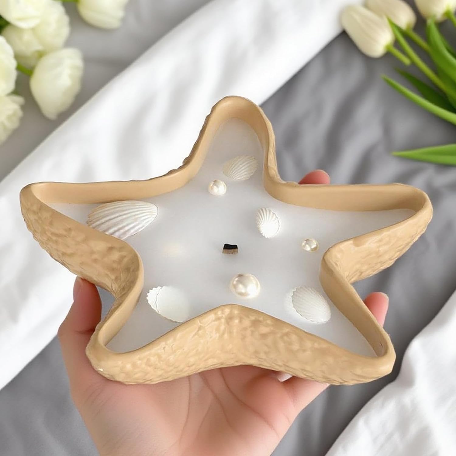 Flexible Silicone Starfishes for Resin Art Craft Jewelry Making and Concrete Decoration with Food Grade Materials Making Supplies