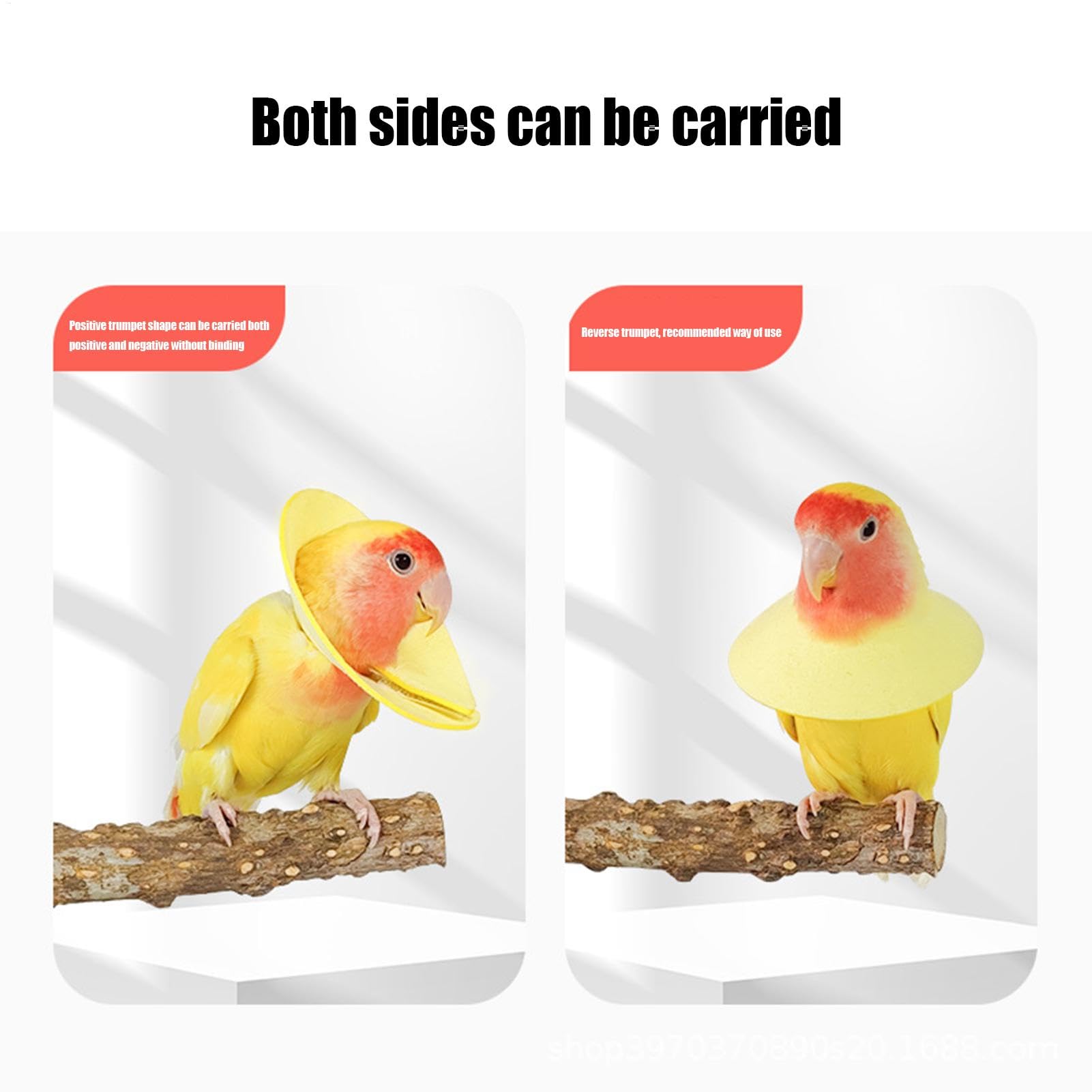 Bird Cone Collar for Plucking, Breathable Anti Bite Cone Collar, Soft Comfortable Elizabethan Collar, Protective Cone Collar for Prevent Plucking