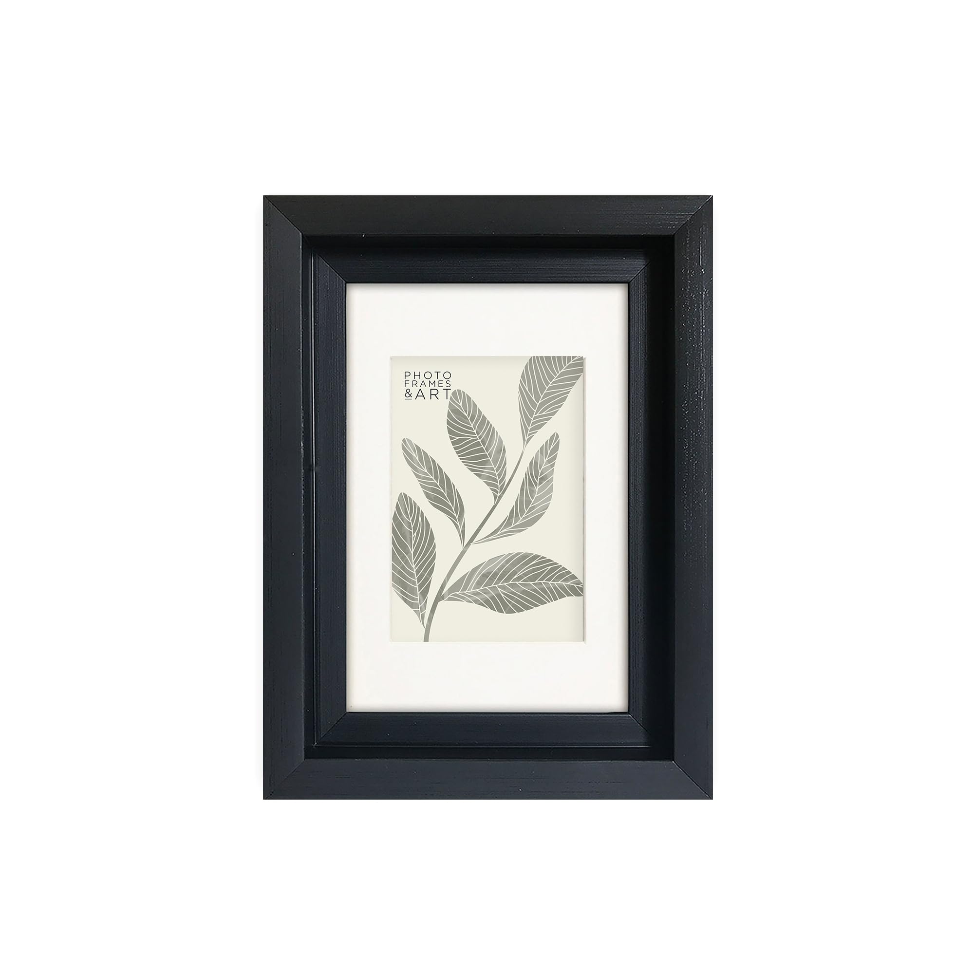 pf+a REAL GLASS Small 6x4 Hoxton Black Picture Frame - 6x4 For 3.5x2.5 inch Photo Frame With Mount