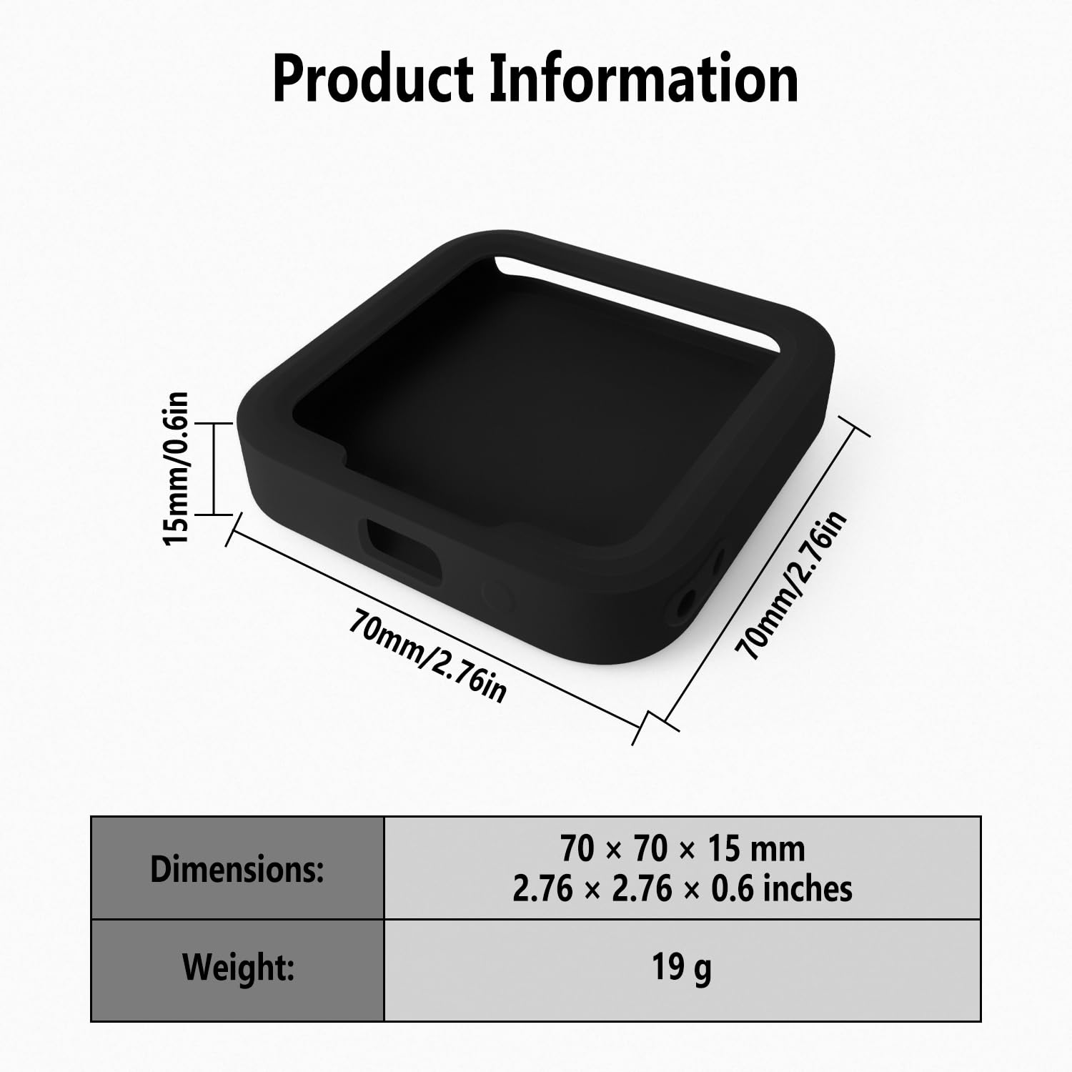 Geiomoo Funda de silicona con ventosa para lector cuadrado sin contacto y chip (2ª generación), funda protectora con correa (negro)