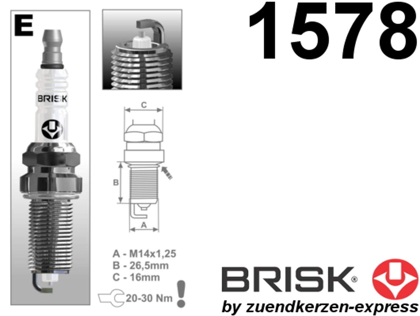 BRISK Silver ER15YS-9 1578 Candele d'accensione Benzina GPL Metano, set di 6