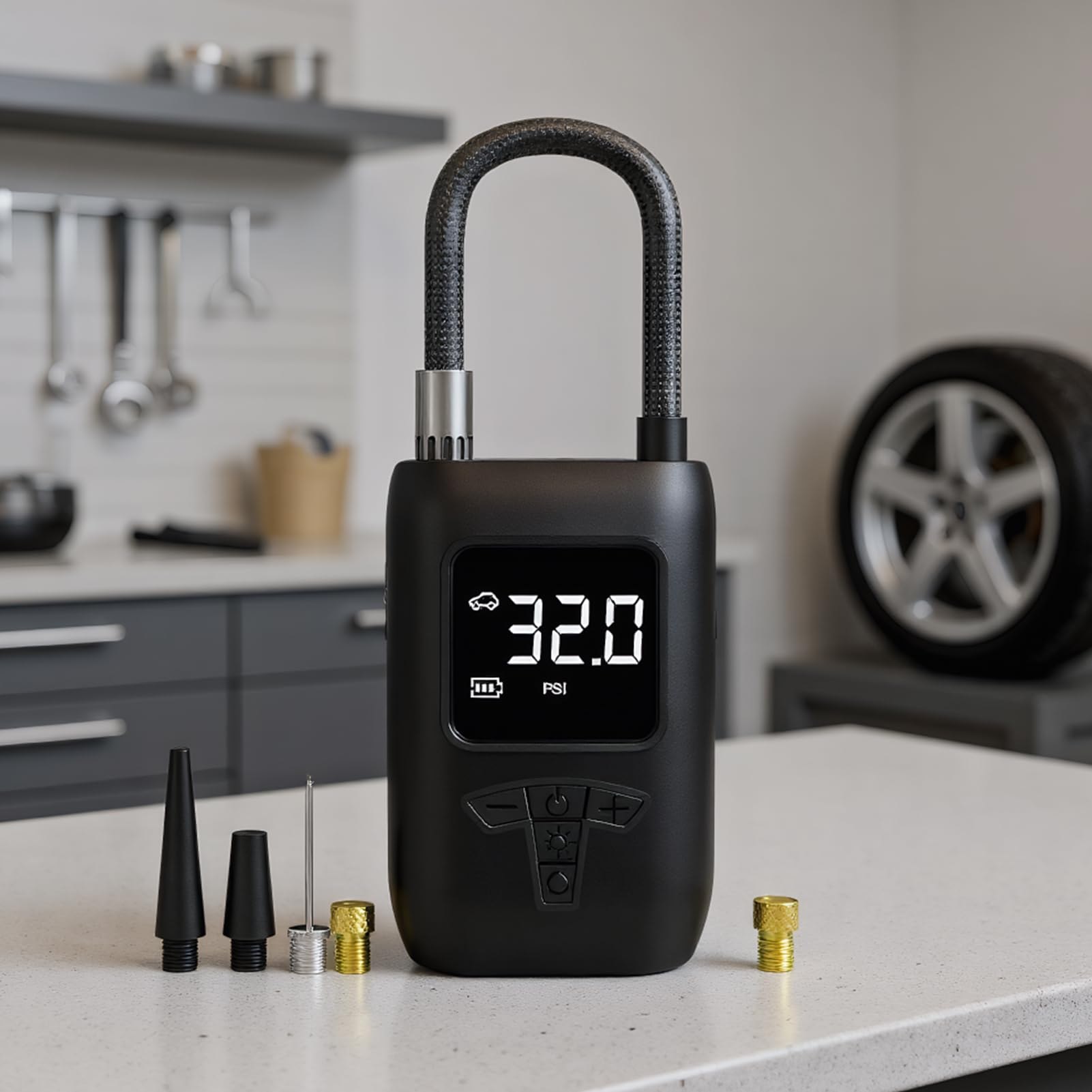 Gonfiatore Pneumatici Adattatore Elettrico Portatile Sicuro Silenzioso | Pompa Ad Aria Elettrica Per Auto per Motocicletta Palloni da Sport Giocattoli Famiglia Casa Veicolo All Aperto Garage