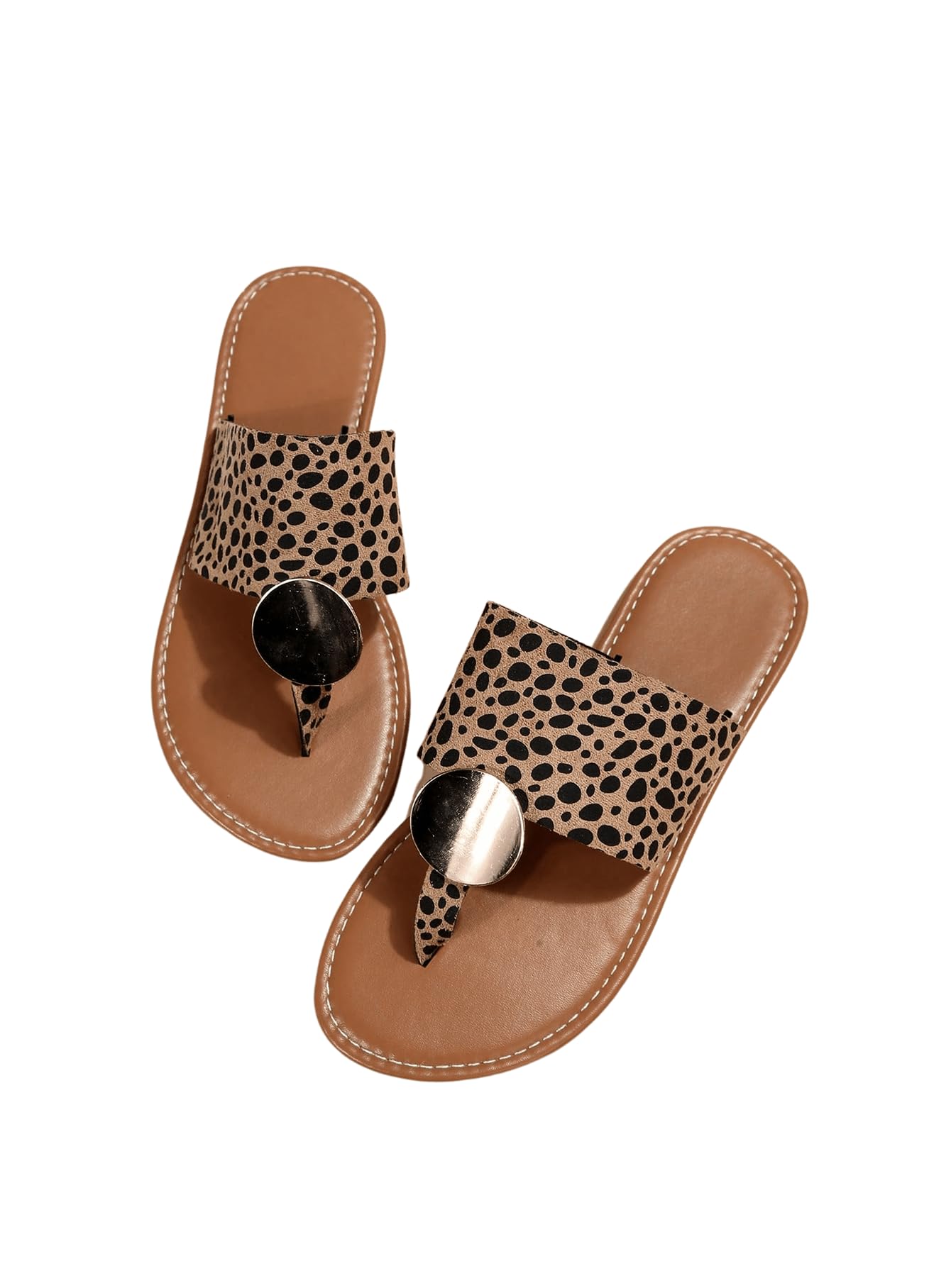 Verdusa Womens Leopard Print Flip Flop Sandals Casual Thong
