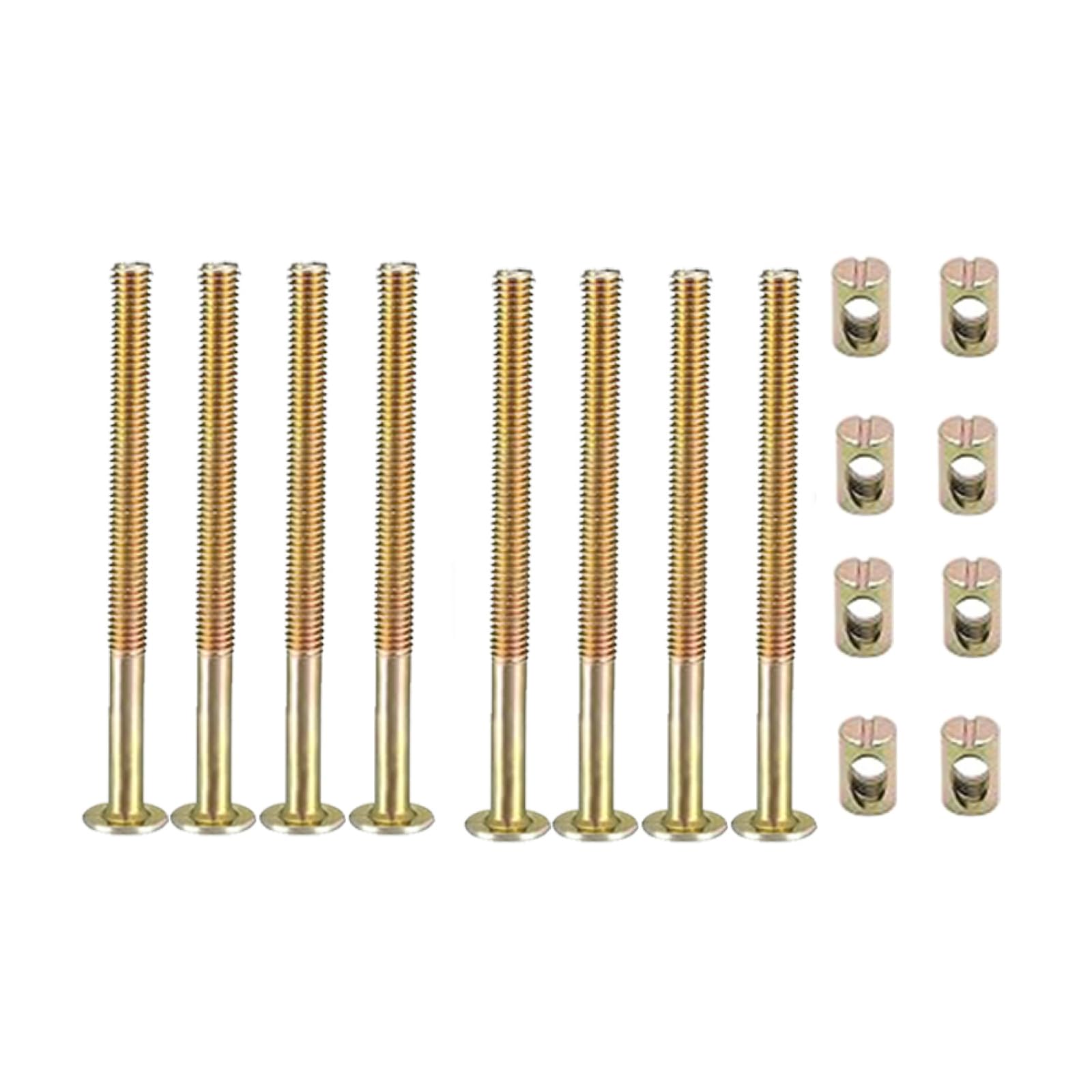 M6 x 80mm Furniture Bolts Nut Set, 8pcs Carbon Steel Furniture Connector Fastener Hex Socket Screw with Barrel Nuts for Chair, Furniture, Bed