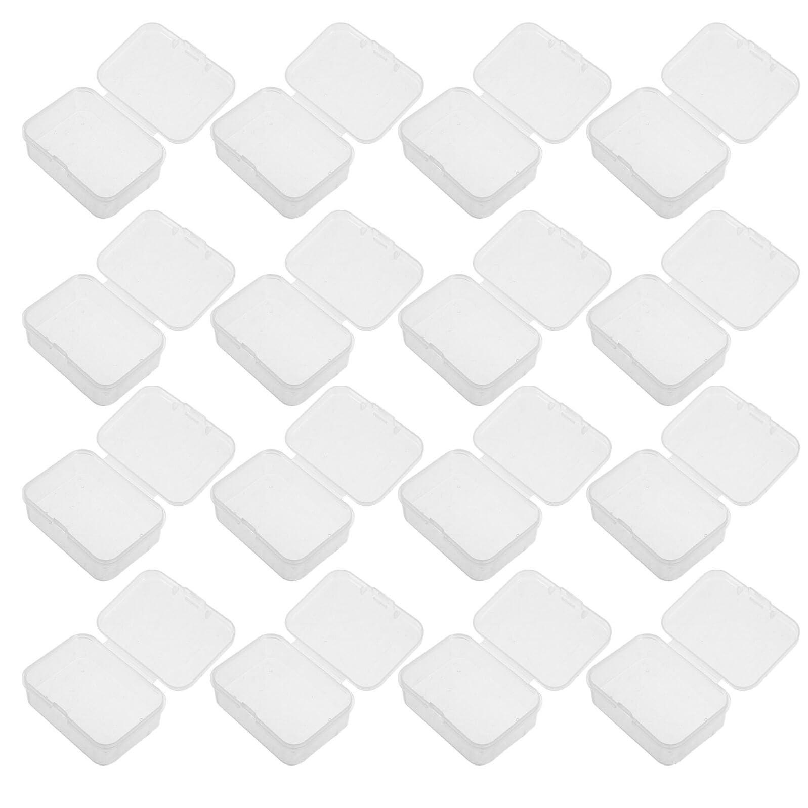 Boîtes rangement plastique transparentes rectangulaires avec couvercle boîte bijoux