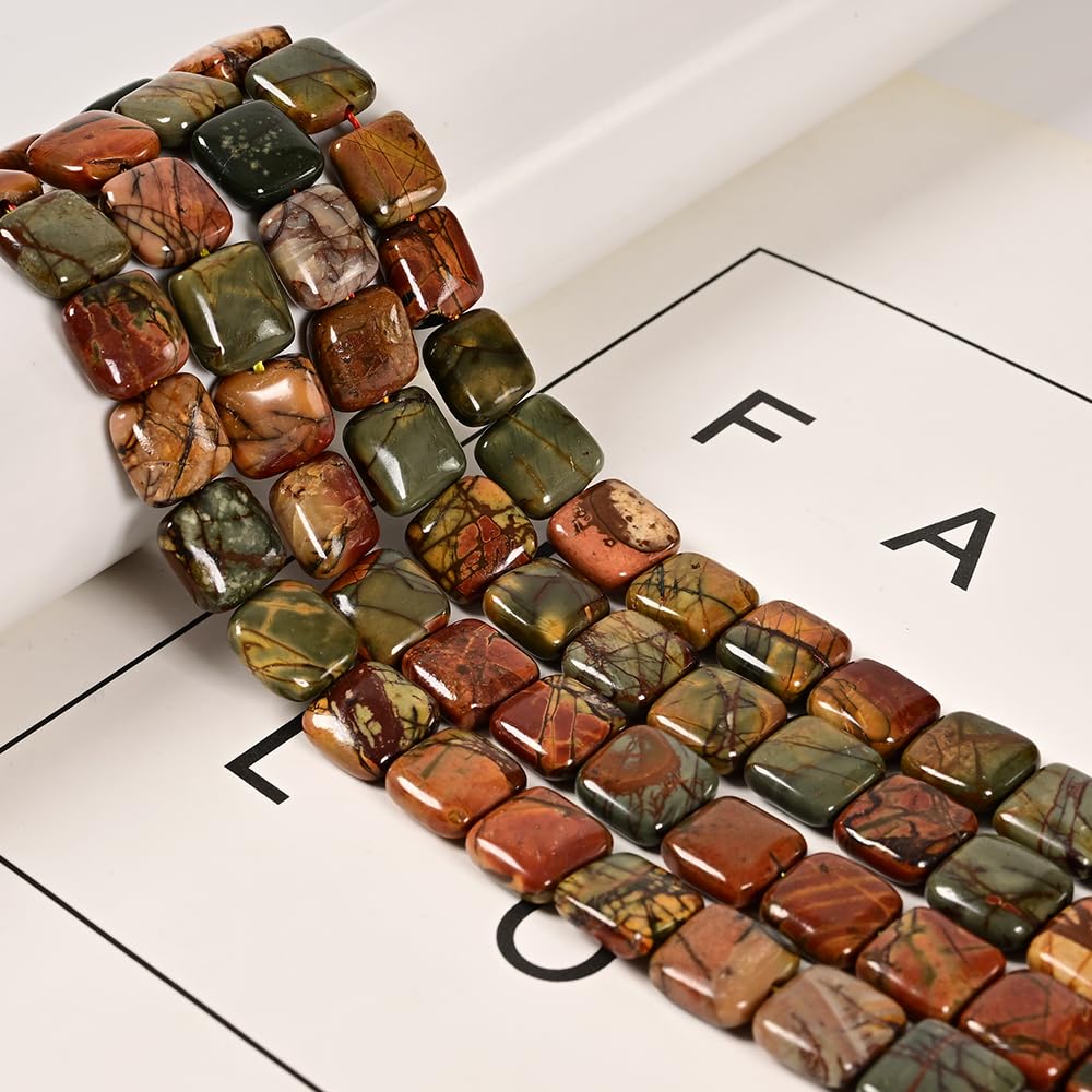 Focal Point 2 Hand Carved Jasper Pyramid Beads, 16x16x10mm, Red 9289BJ