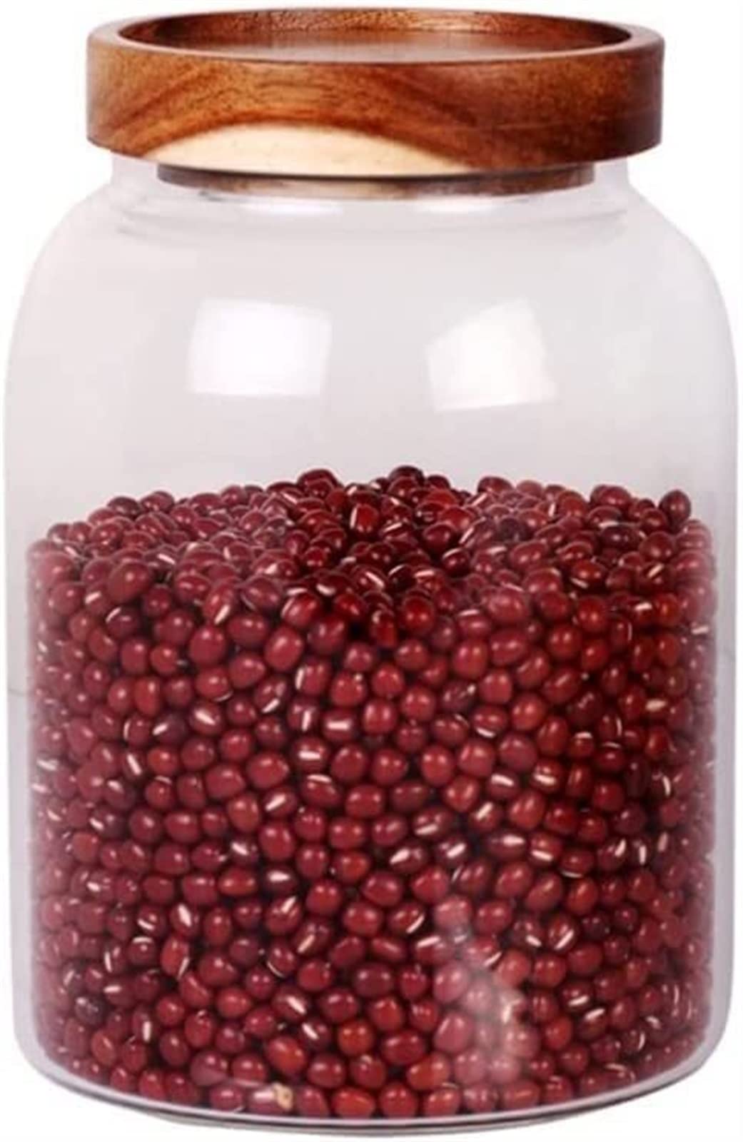 Holzdeckel Glas transparent Küchenaufbewahrungsflaschen Gläser Lebensmittelbehälter Körner Tee Kaffeebohnen Behälter (Color : A, Size : 2750ml)