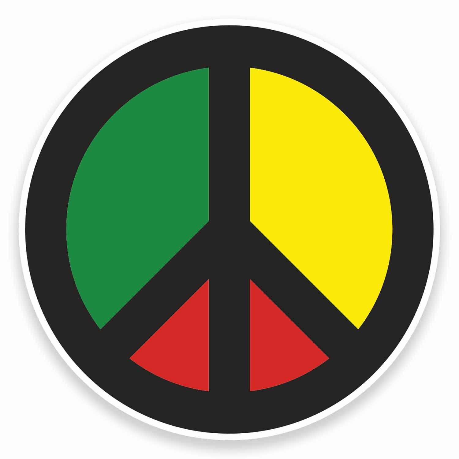 Destinationvinyl Multi 2 X 10Cm Rasta Peace Symbol Jamaica Vinyl Sticker Laptop Travel Luggage #9480 (10Cm Wide X 10Cm High)