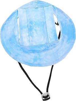 Vlecexs Haustier Fischerhut - Sonnenschutz Für Katzen & Hunde Mit Ohrlöchern Größe S