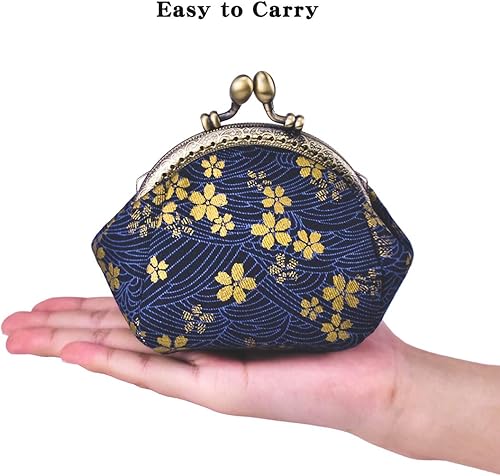 Miniatura 6 de Oyachic Monedero de lona con diseño floral, estilo vintage, con cierre de cierre, para niñas y mujeres