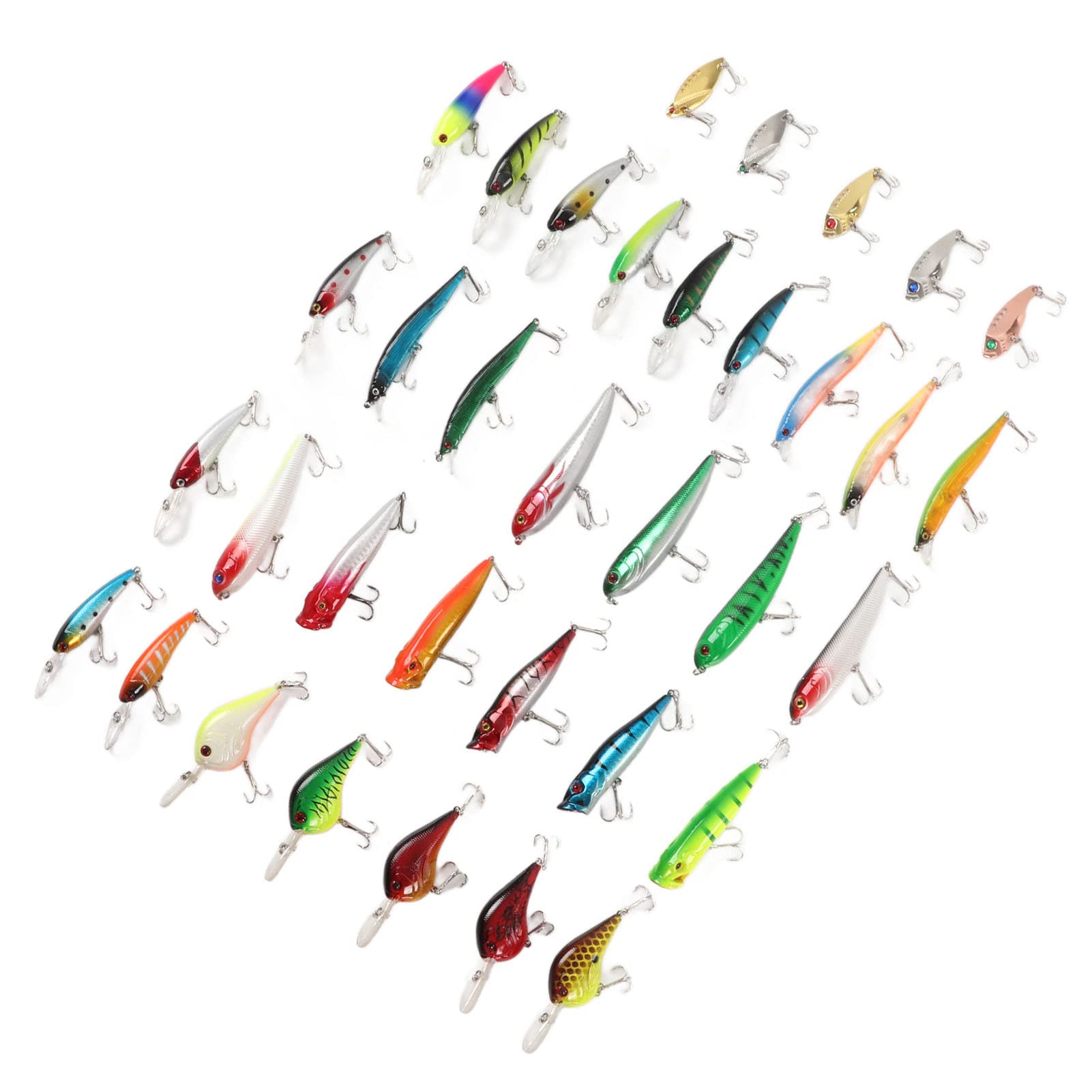 35 Stücke Simulation Harten Köder Gemischte Minnow Angelköder Kit Minnow Köder für Süßwasser Salzwasser Bootsangeln