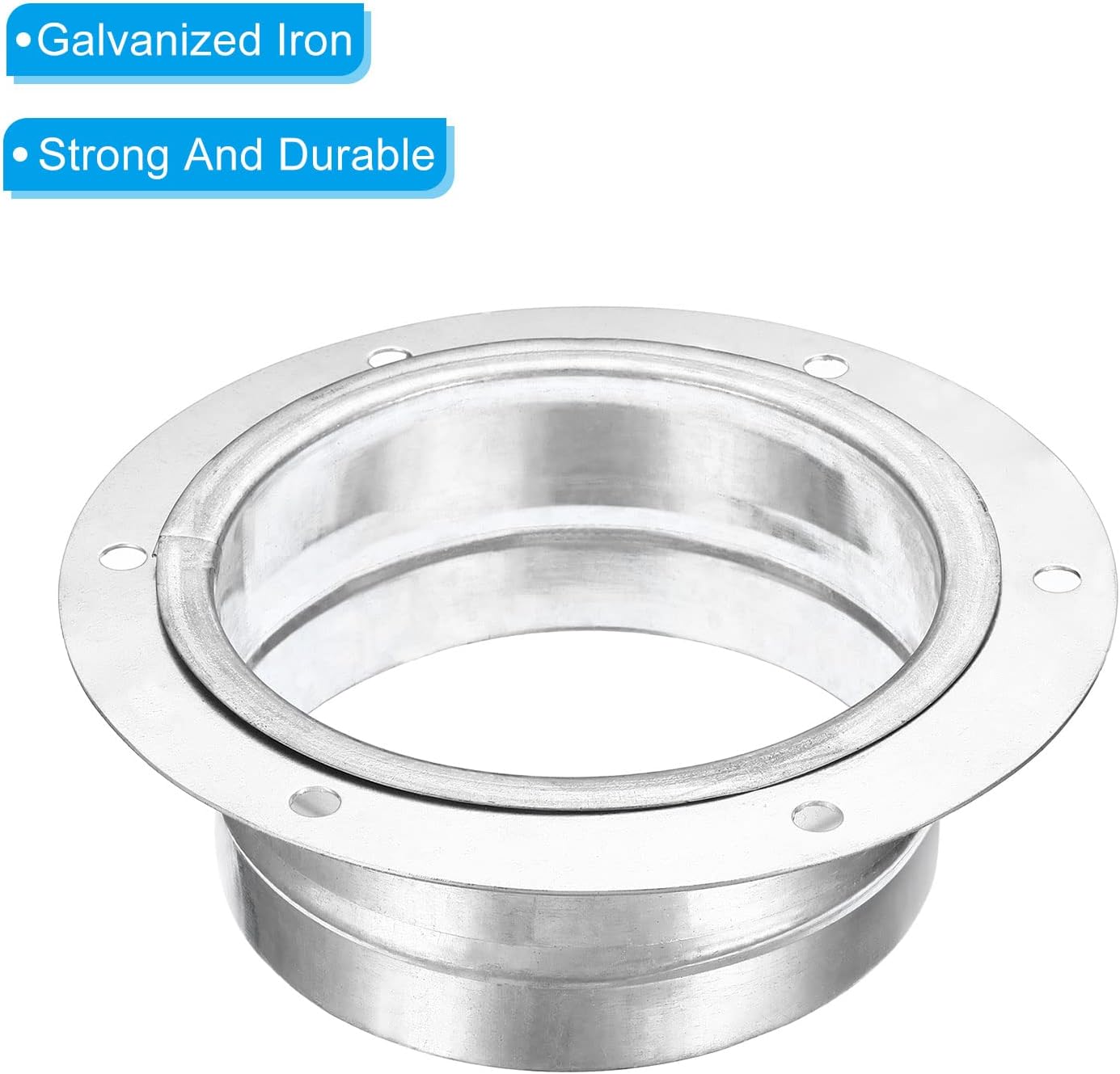 PATIKIL 6" Duct Connector, Metal Flange Fitting Duct Air Tight Couplings Vent Extension with Flange for Heating Cooling Ventilation HVAC System