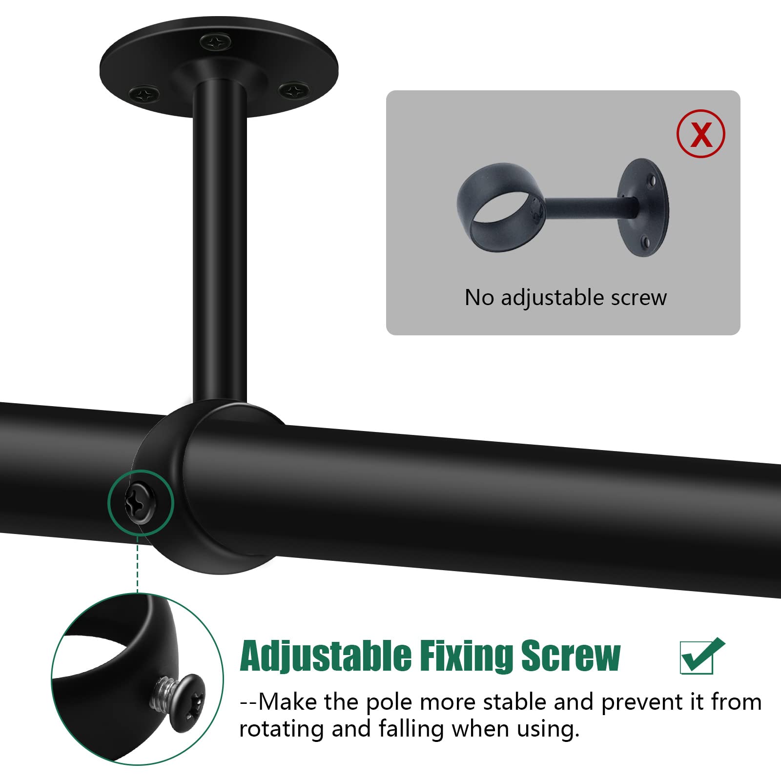 Angelkiss Lot De 2 Supports De Plafond, Supports De Tringle à