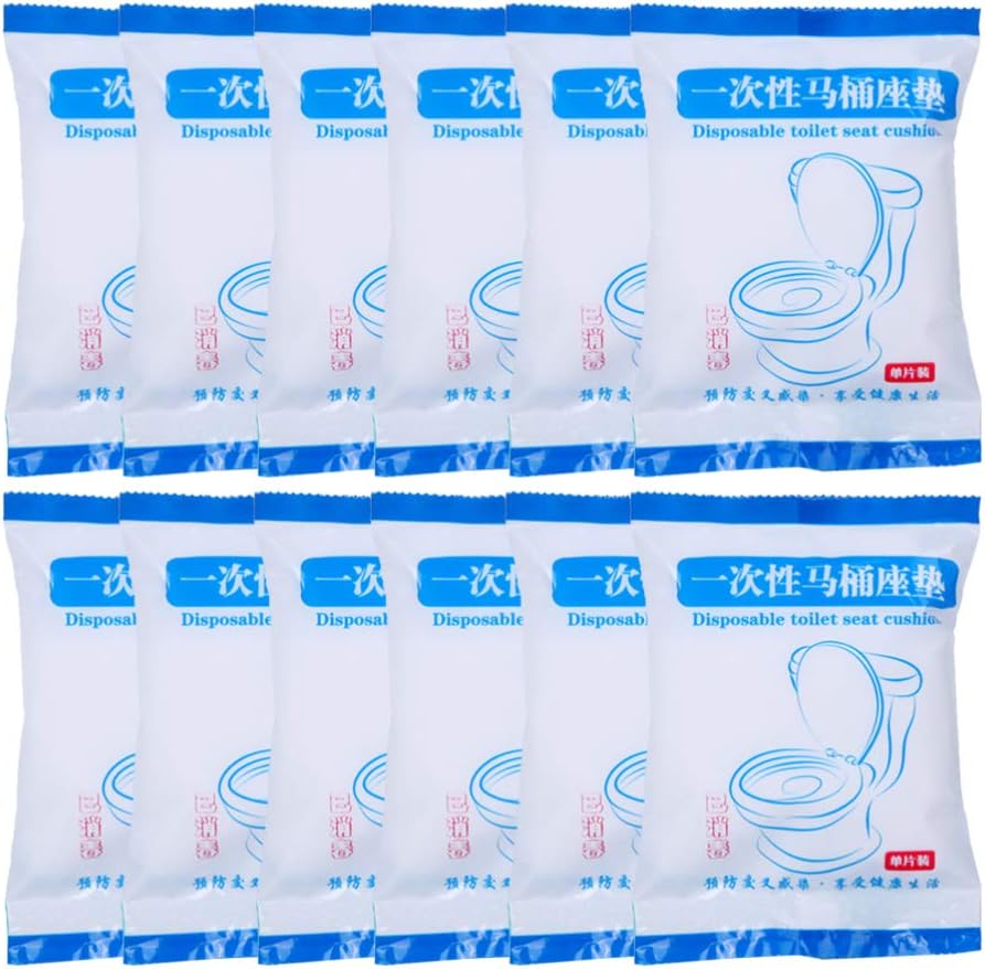 EXCEART 50pcs Disposable Toilet Seat Cover Non-Woven Thick Toilet Cushion for Travel Hotel Office Use Portable Individual Packaging White
