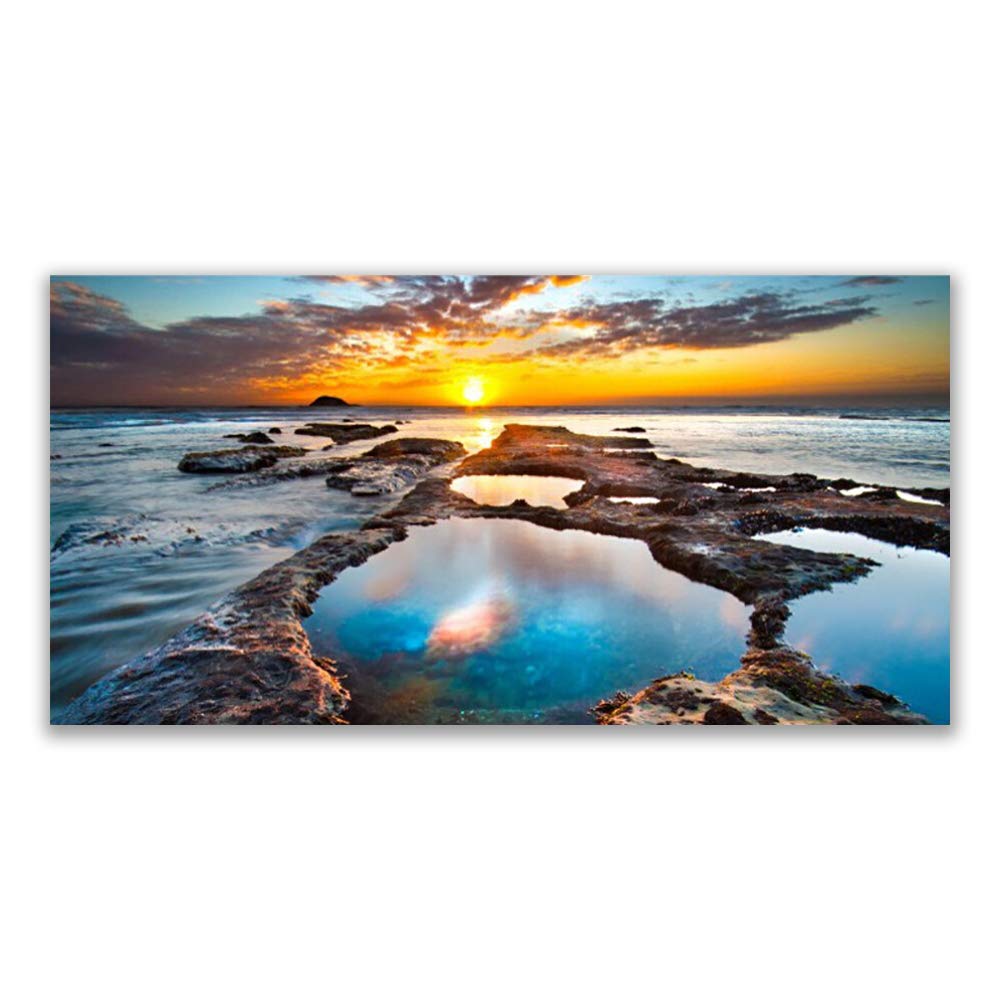 Tableau en verre trempé 140x70 cm Tulup pour illuminer un salon sombre
