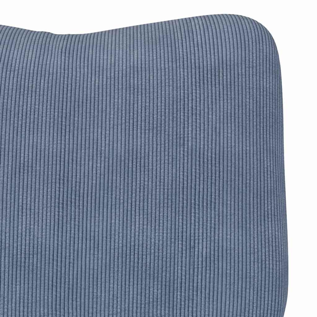 Poltrona Blu in Tessuto con Braccioli Imbottiti e Gambe in Legno Massello 63 x 67 x 94 cm, Seduta Morbida e Calda per Soggiorno, Ufficio, Relax e Lettura