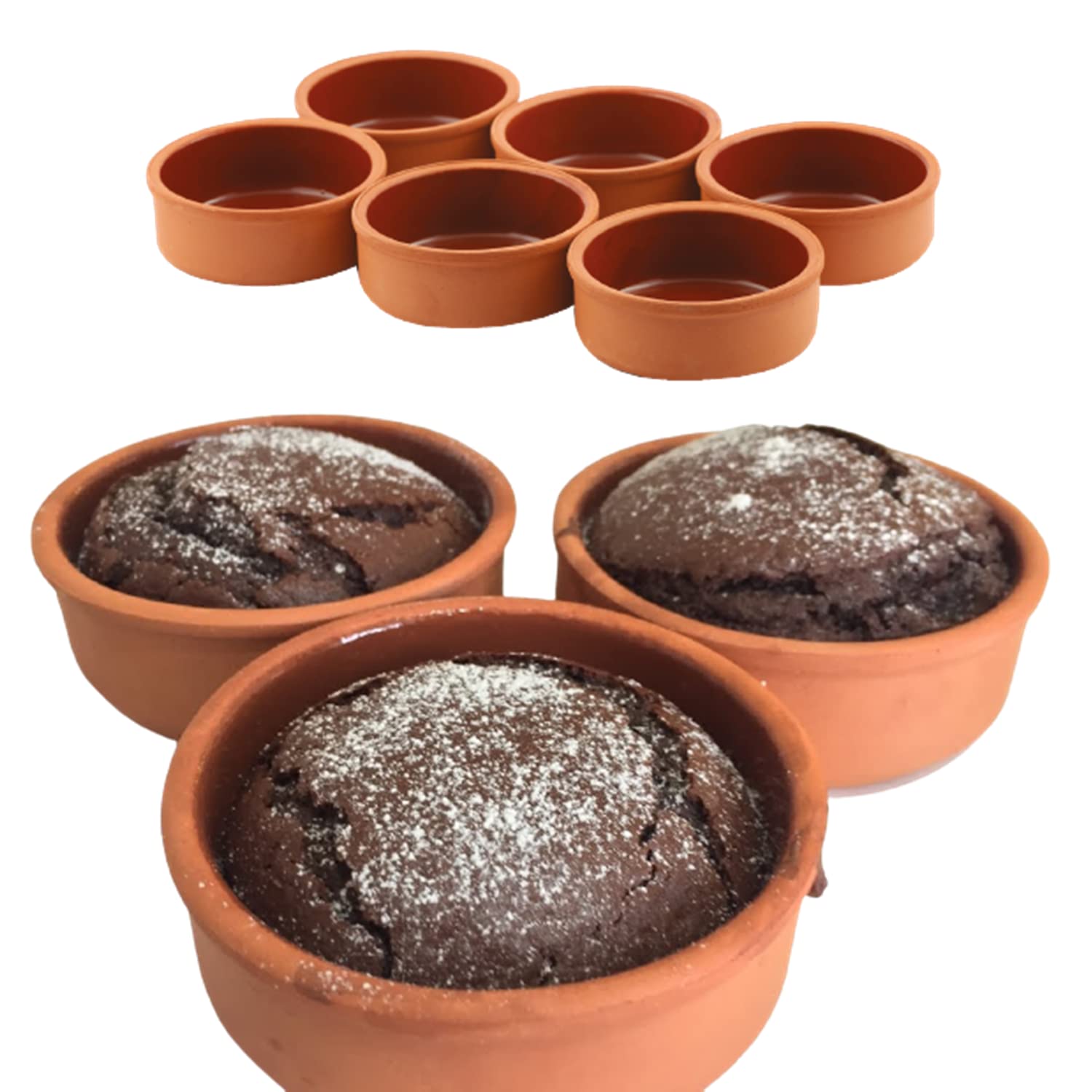 Clay Cooking Pots, 4.5" Terra Cotta, Clay Pots For Cooking Rustic