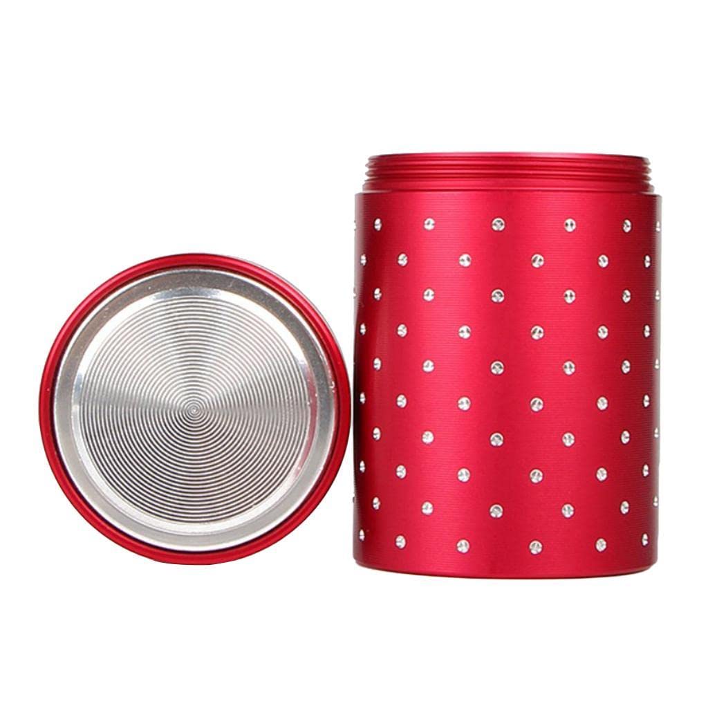 Baoblaze Kitchen Coffee Tea Sugar Container Jar Tin Metal Red Blue Golden Polka Dots - Red