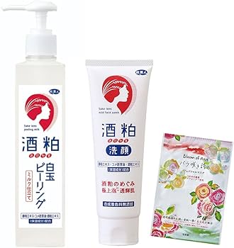 Amazon.co.jp: 旅美人 酒粕白玉ピーリング 酒粕洗顔フォーム ハリ美肌