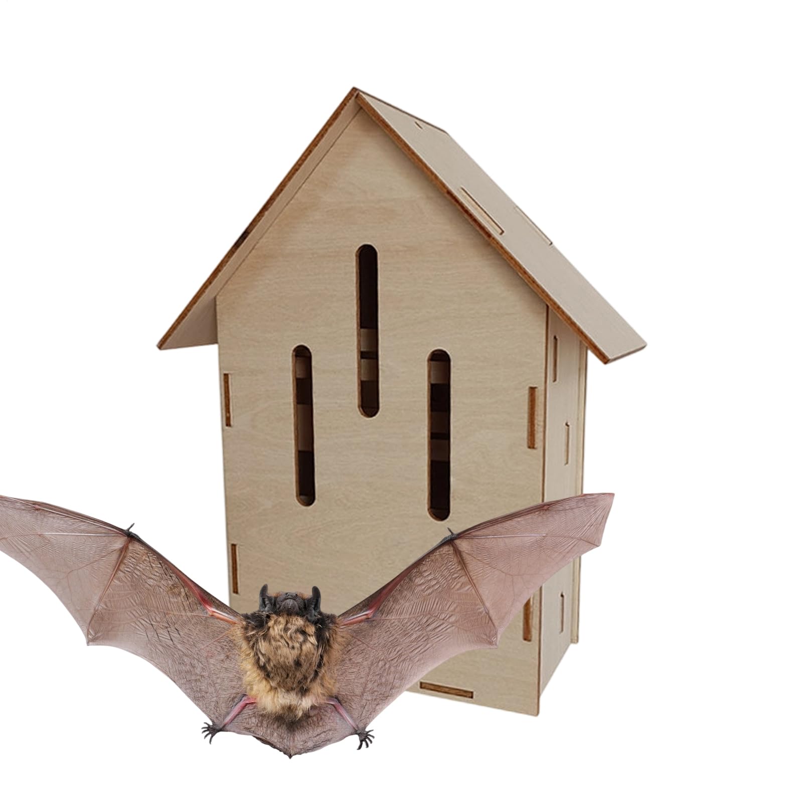 Casa Para Murciélagos: Hábitat De Animales Al Aire Libre De Madera Y Refugio Para Murciélagos En El Jardín | Modelos A 14,5x9x21,5cm C 12x5x16cm, Fácil Instalación Área Silenciosa Y Libre De Depredado